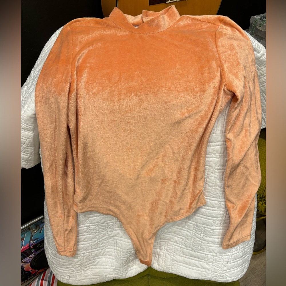 peach/coral bodysuit
